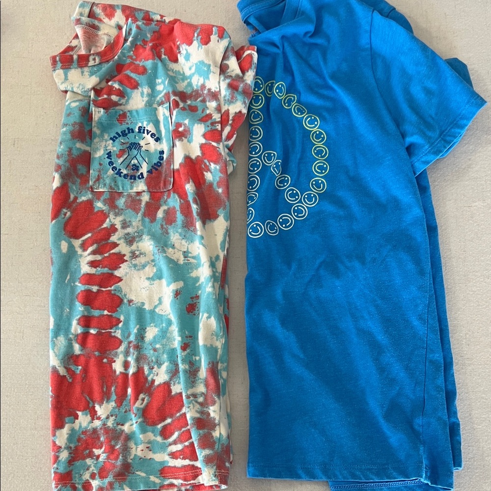 Cat & Jack Red and Blue Tie-Dye Pocket Tee Set